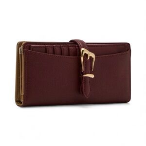 Anne Klein Burgundy Wallet with Gold Accent